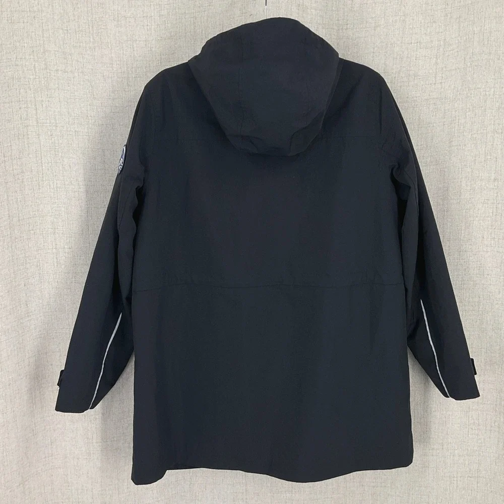 Lands' End Squall Jacket Kids L 14-16 Black Hooded Fleece Lined Parka Coat